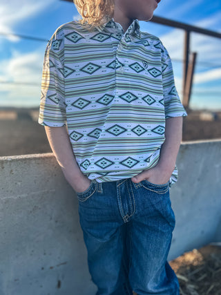 The Ariat All Over Print Aztec Polo