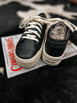 The Skylar Tooled Sneaker {Black}