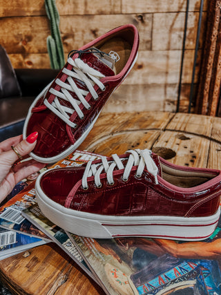 The Ariat Skylar Sneaker {Luxe Dubonnet Croc Print}