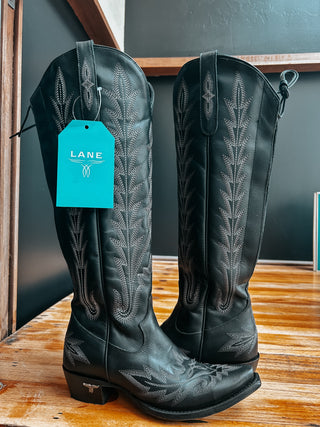 The Lexington Knee High Corset Back {Jet Black}
