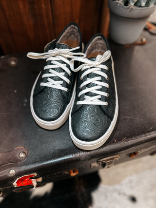The Skylar Tooled Sneaker {Black}