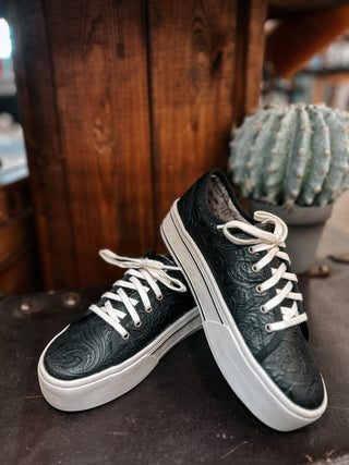 The Skylar Tooled Sneaker {Black}