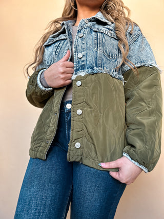 The Denim Olive Quilted Jacket