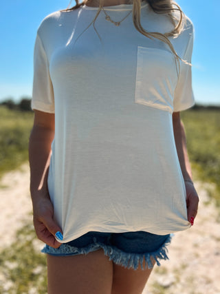 The Hollis Short Sleeve Pocket Tee {Cream}
