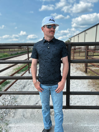 Burlebo Performance Polo {Black Camo} PP-BLKC