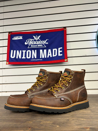 Thorogood 6" Black Wedge Sole Moc Toe Boot