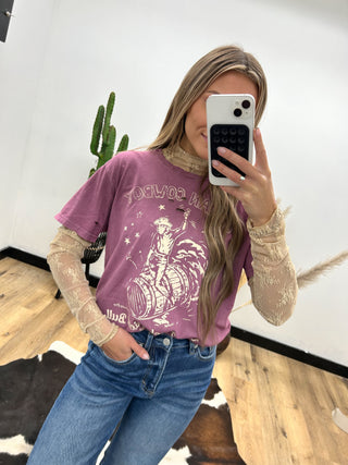 The Nash Lace Mesh Top {Champagne}