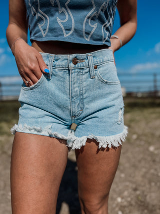 The Wrangler Womens Reworked Shorts {Light Stone}