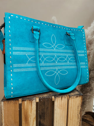 The Boot Stitch Tote {Turquoise}