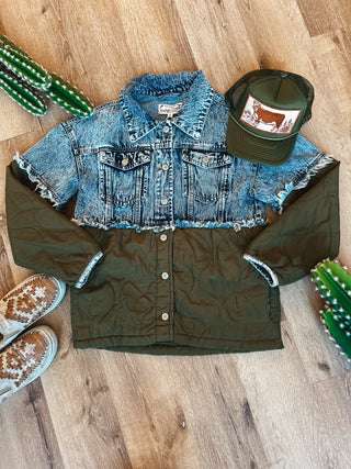 The Denim Olive Quilted Jacket