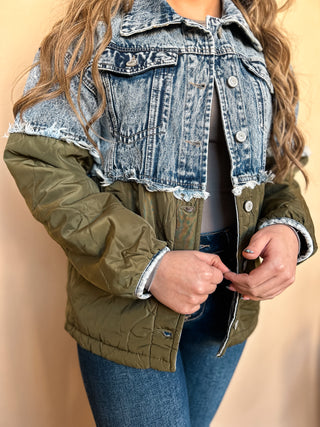 The Denim Olive Quilted Jacket