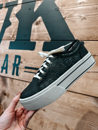 The Skylar Tooled Sneaker {Black}