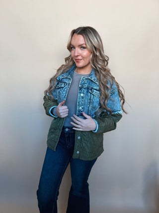The Denim Olive Quilted Jacket