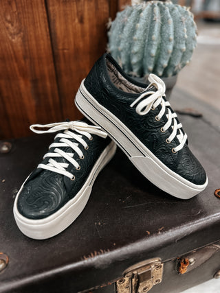 The Skylar Tooled Sneaker {Black}