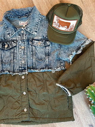 The Denim Olive Quilted Jacket