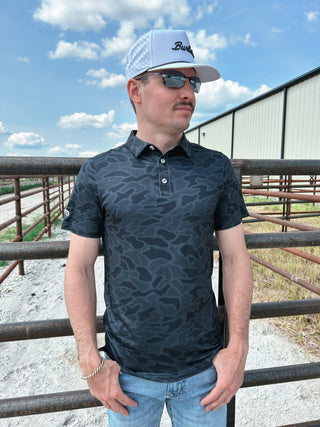 Burlebo Performance Polo {Black Camo} PP-BLKC