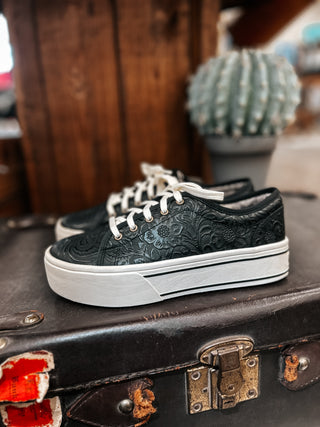 The Skylar Tooled Sneaker {Black}