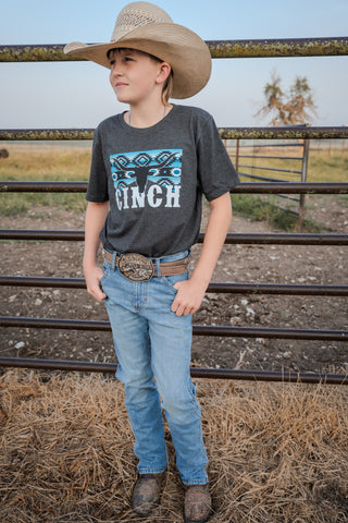 Cinch Youth Aztec Tee {Black}