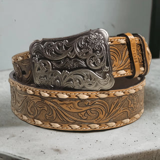 Hooey Floral Tooled Belt