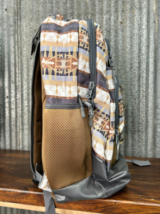Packaged product with geometric pattern on a textured surface