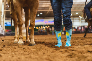 Lucky Chuck "Cowgirl Buckaroo" Socks {Blue}