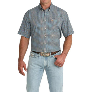 Cinch Men's Arenaflex Geo Printed SS Button Down - Cinch 1
