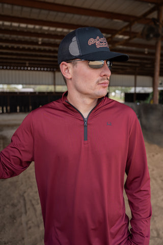 Cinch Mens Arenaflex 1/4 Zip {Burgundy}