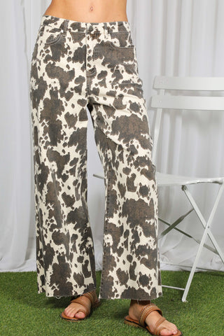 The Bridget Cowhide Wide Leg Jeans 1