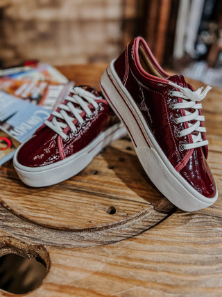 The Ariat Skylar Sneaker {Luxe Dubonnet Croc Print}