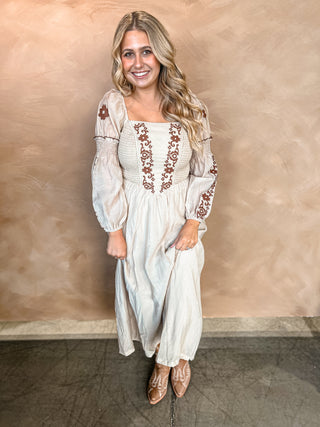 The Loni Square Neck Dress {Taupe}