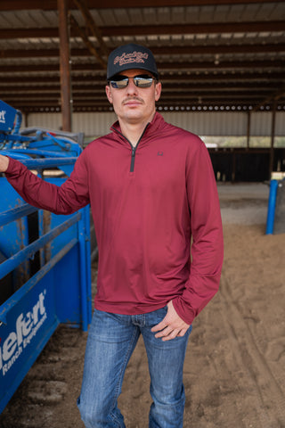 Cinch Mens Arenaflex 1/4 Zip {Burgundy}