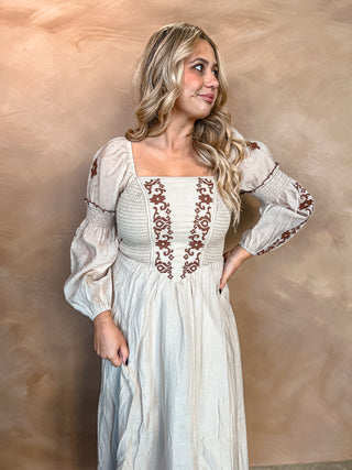 The Loni Square Neck Dress {Taupe}