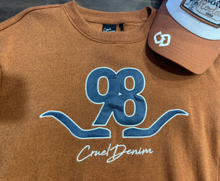 Cruel Denim "98"  Longhorn Sweatshirt {Brown}