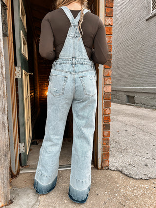 The Cogburn Light Wash Overalls