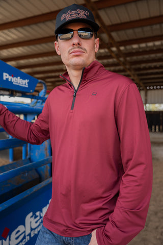 Cinch Mens Arenaflex 1/4 Zip {Burgundy}