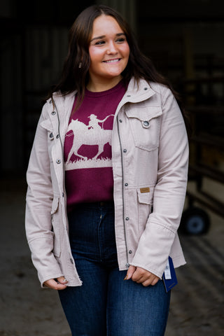 Powder River Beige Cotton Canvas Jacket