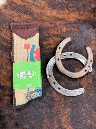 Lucky Chuck "Lucky Shit Kickers" Socks {Tan/Brown}
