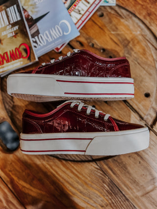 The Ariat Skylar Sneaker {Luxe Dubonnet Croc Print}
