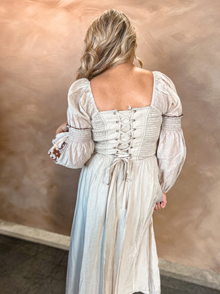 The Loni Square Neck Dress {Taupe}