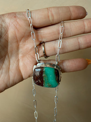 The “Square Bale” Aquaprase Necklace