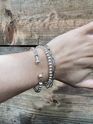 The Dover Sterling Beaded Adjustable Cuff