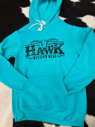 Hawk Western Wear Hoodie {Turquoise}