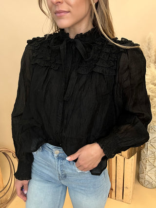 The Onyx Bow Tie Blouse