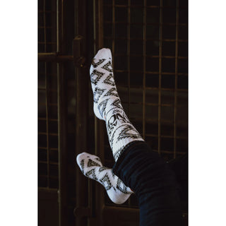Lucky Chuck "Broke Ass Ranch" Socks {White}