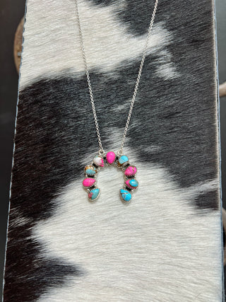 The Luna Cotton Candy Horseshoe Necklace