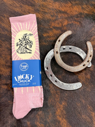 Lucky Chuck "Bucking Bronco" Socks {Light Pink}