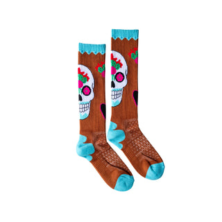 Lucky Chuck "Viva Diva Rebel" Socks {Brown}