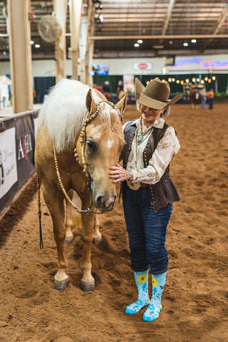 Lucky Chuck "Cowgirl Buckaroo" Socks {Blue}