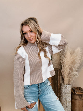 The Color Block Sweater {Taupe}