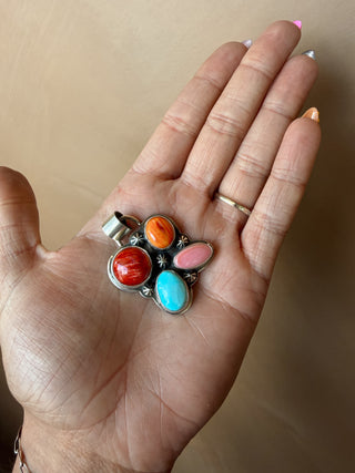 Ponderosa 4 Stone Mixed Cluster Necklace